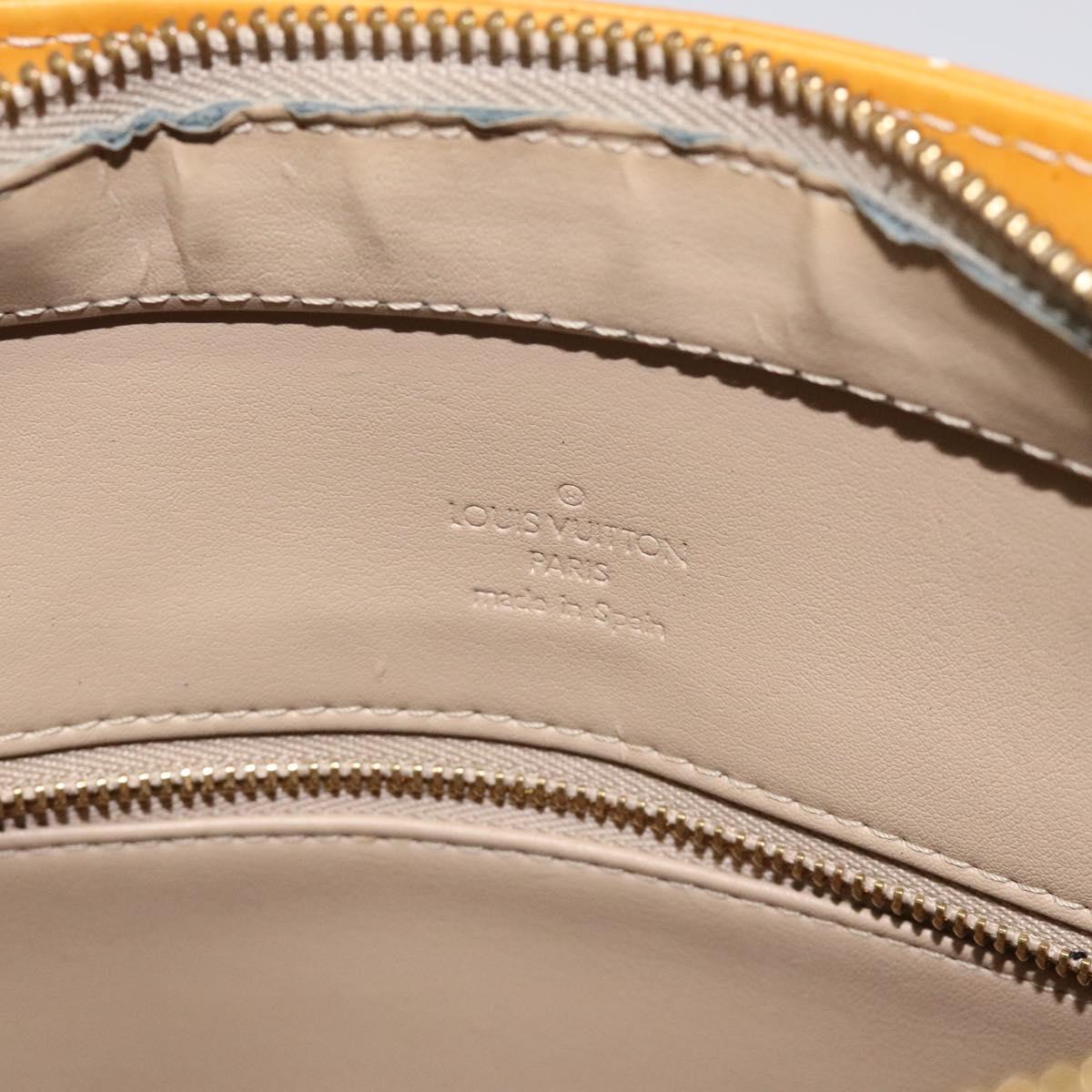 LOUIS VUITTON Monogram Vernis Houston Hand Bag Beige M91004 LV Auth th6124