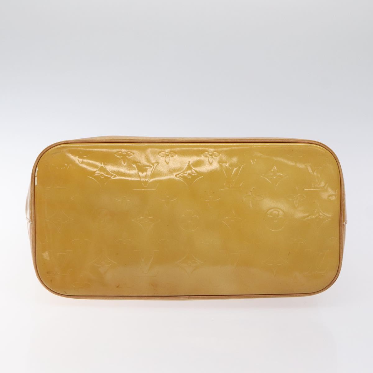 LOUIS VUITTON Monogram Vernis Houston Hand Bag Beige M91004 LV Auth th6124