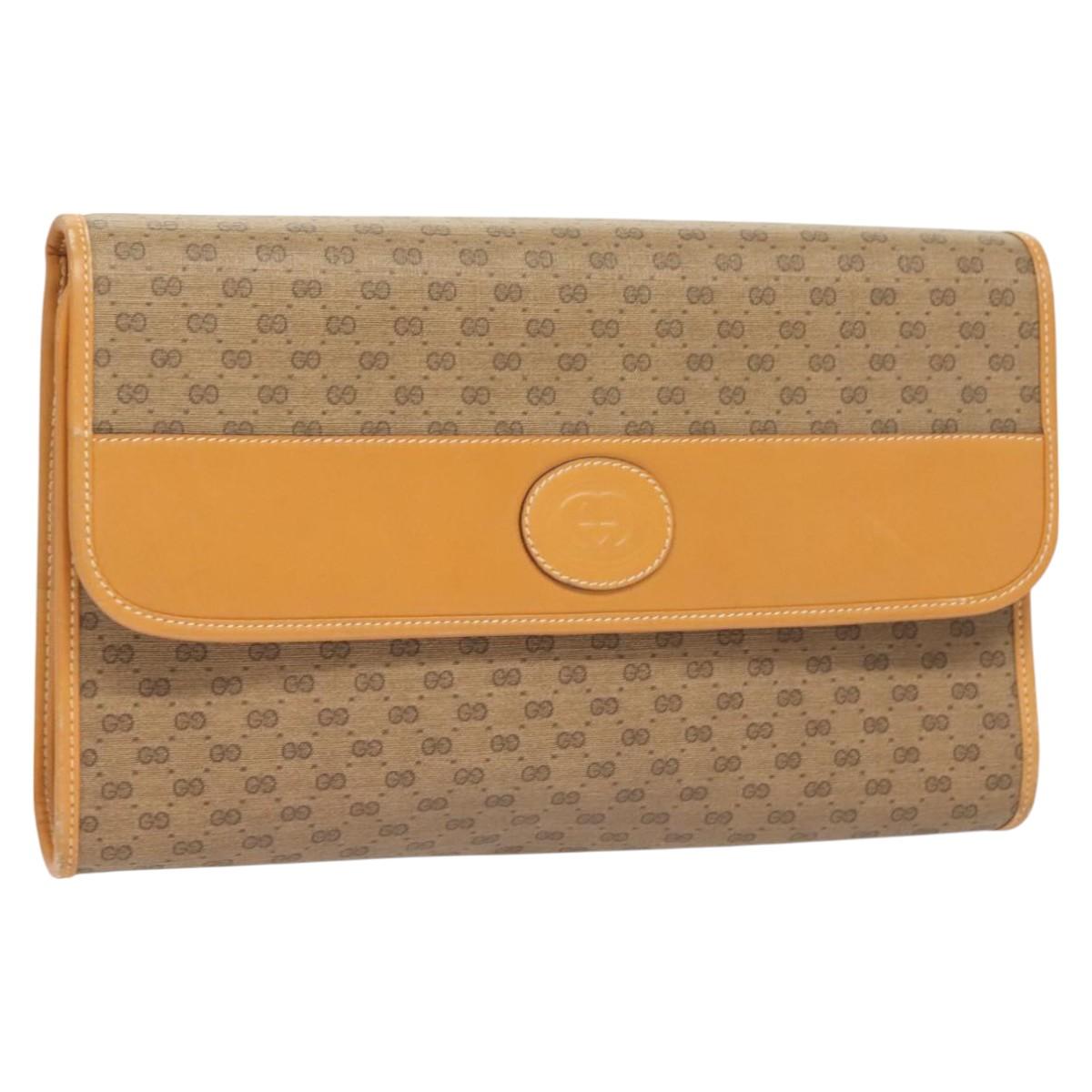 GUCCI Micro GG Supreme Shoulder Bag PVC Beige Gold 004 112 0264 Auth th6145