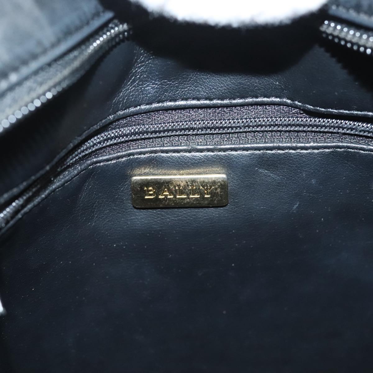 BALLY Chain Shoulder Bag Leather Black Gold Auth th6147