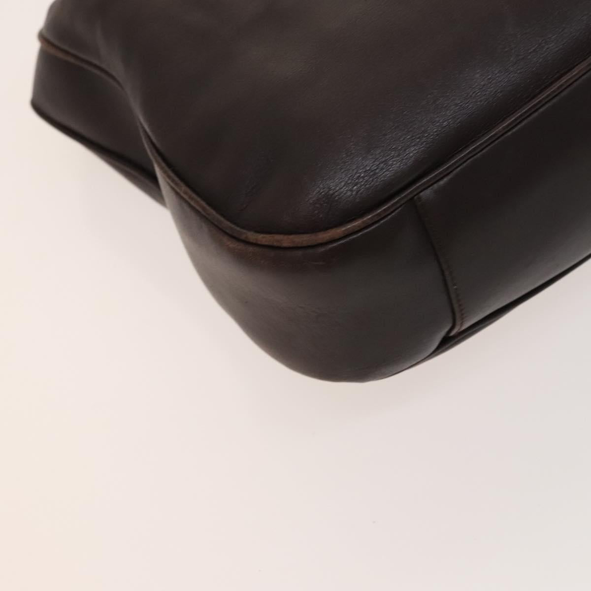 GUCCI Bamboo Hand Bag Leather 2way Brown Gold 001 2123 1577 Auth th6173