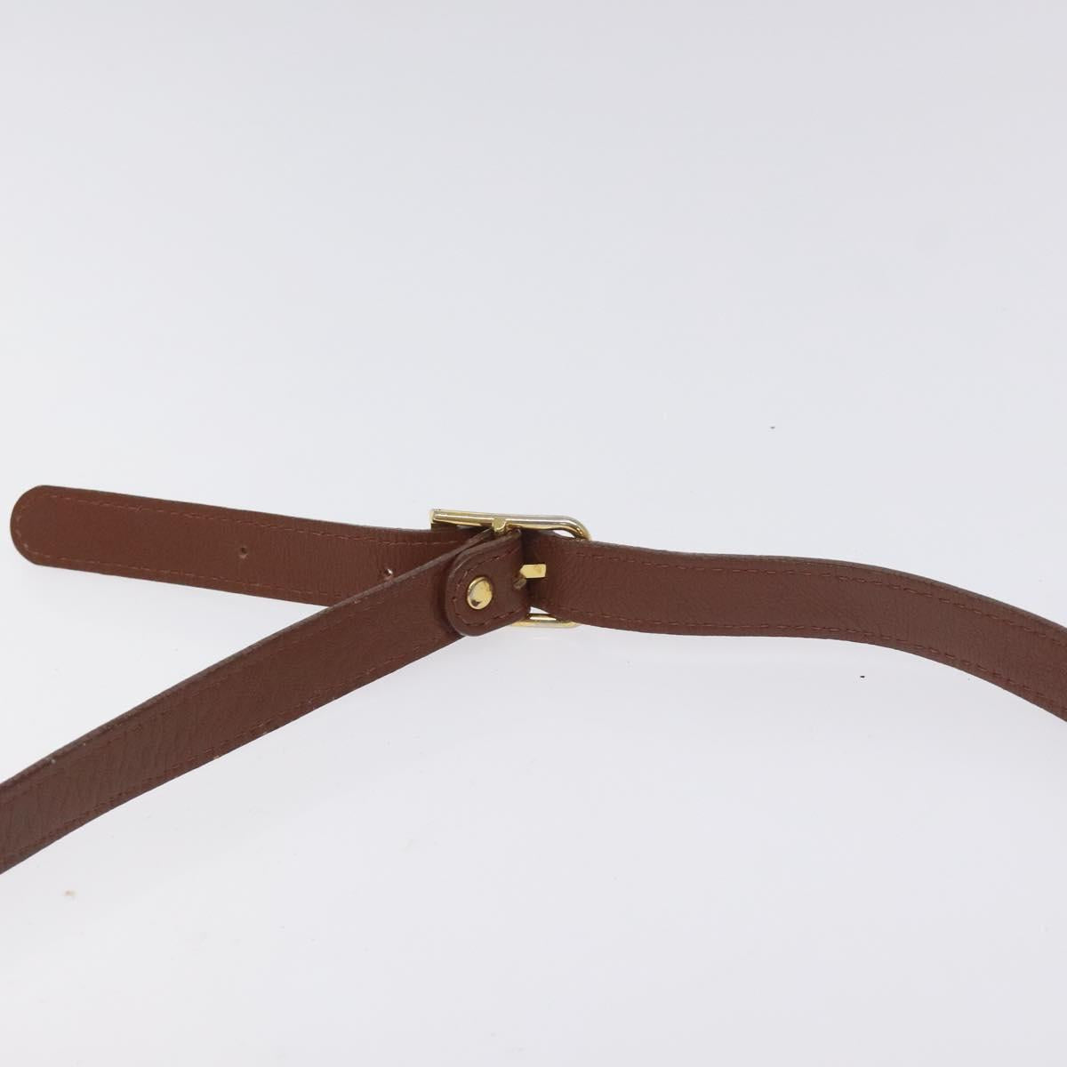 Burberrys Shoulder Bag Leather Brown Gold Auth th6199