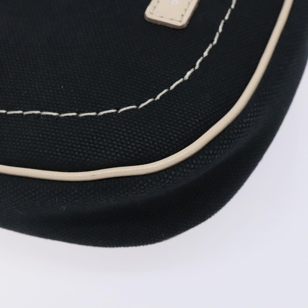 BURBERRY Shoulder Bag Canvas Navy Silver Auth th6201