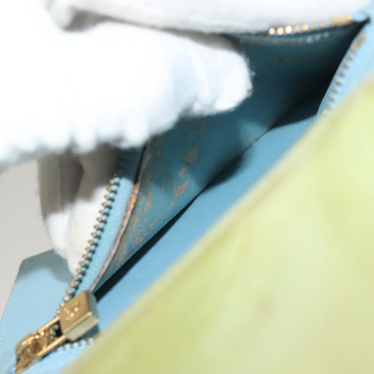 LOUIS VUITTON Monogram Vernis Walker Wallet Baby Blue M91073 LV Auth th6220