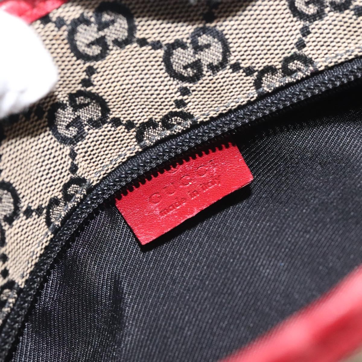 GUCCI GG Canvas Tote Bag Beige Gold Red 019 0402 1705 Auth th6226