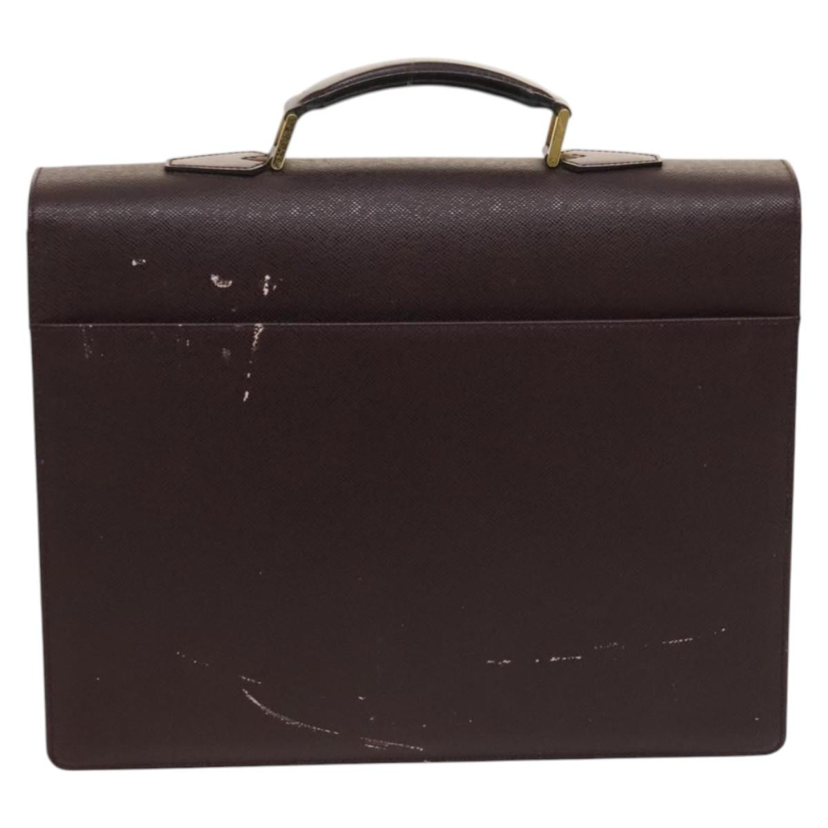 LOUIS VUITTON Taiga Serviette Kourad Business Bag Acajou M30076 LV Auth th6235