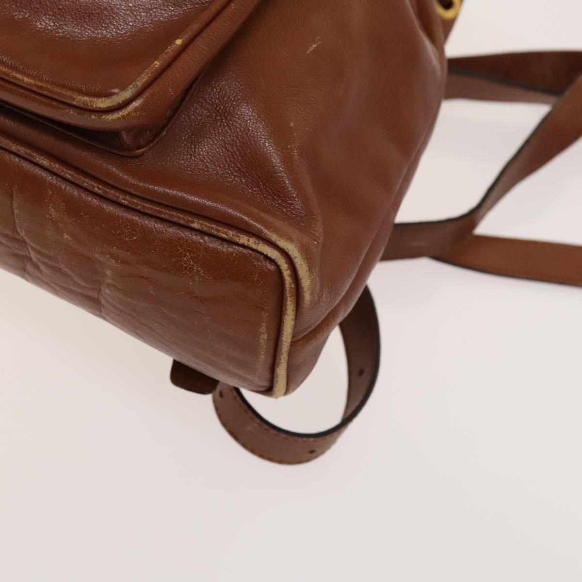 GUCCI Bamboo Backpack Leather Brown Gold 003 1705 0030 Auth th6241
