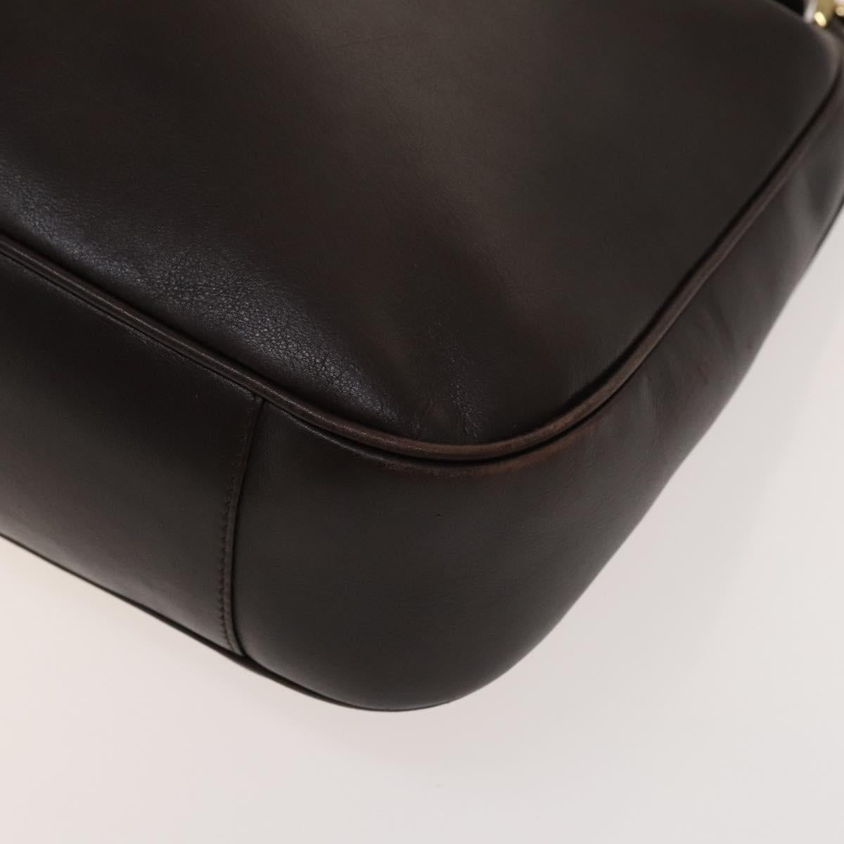 GUCCI Bamboo Hand Bag Leather 2way Brown Gold 001 1998 1577 Auth th6247