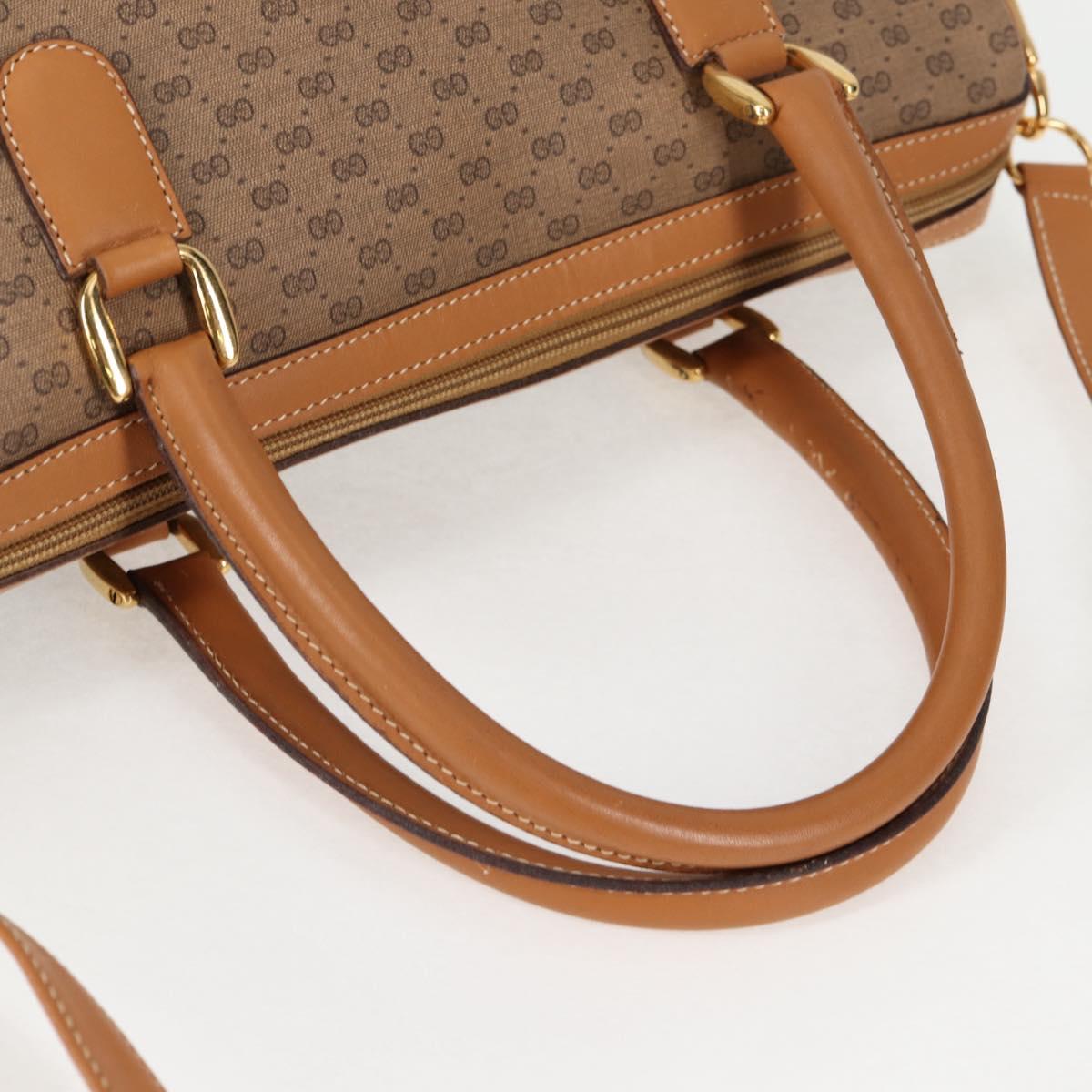 GUCCI Micro GG Supreme Boston Bag PVC 2way Beige Gold 002 122 0033 Auth th6260