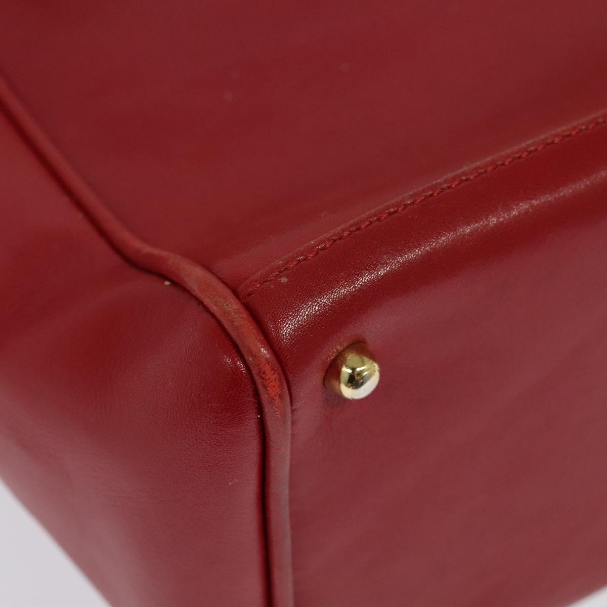 GUCCI Bamboo Web Sherry Line Hand Bag Leather Red Gold 000 122 0316 Auth th6277