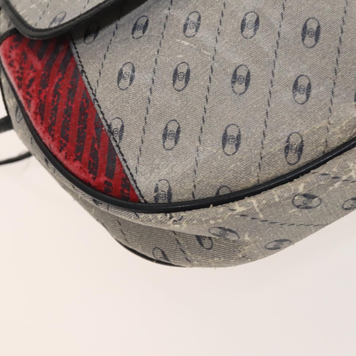 GUCCI GG Plus Supreme Shoulder Bag PVC 2Set Navy Beige gold Auth th6282