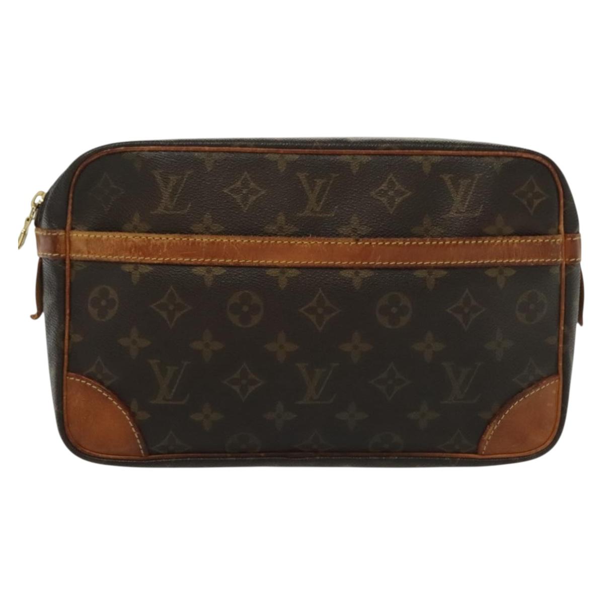 LOUIS VUITTON Monogram Compiegne 28 Clutch Bag M51845 LV Auth th6288