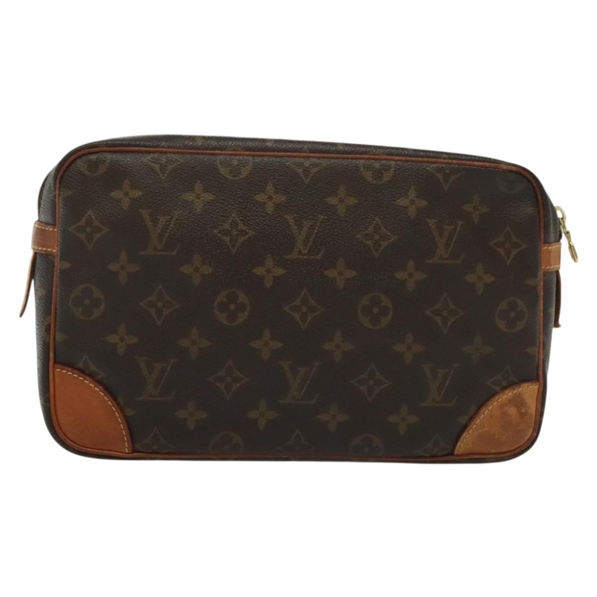 LOUIS VUITTON Monogram Compiegne 28 Clutch Bag M51845 LV Auth th6288