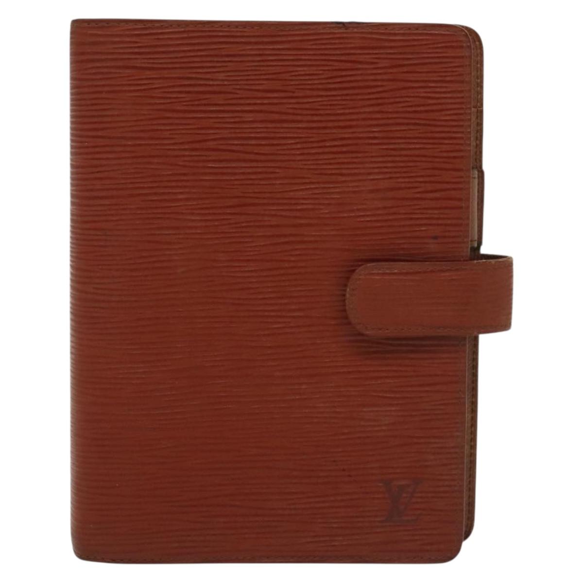 LOUIS VUITTON Epi Agenda MM Day Planner Cover Brown R20043 LV Auth th6290