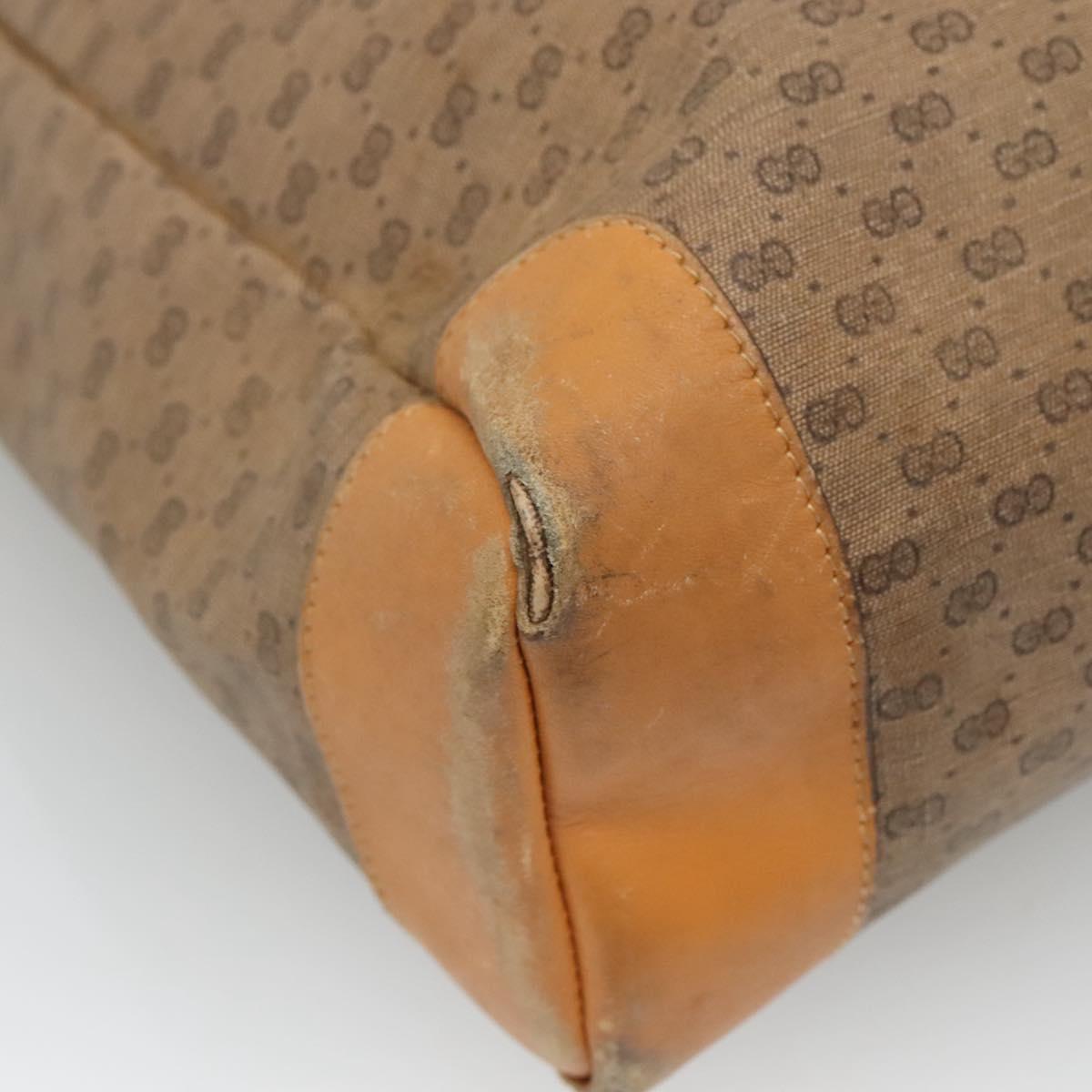 GUCCI Micro GG Canvas Tote Bag PVC Beige Gold 002 123 0135 Auth th6296