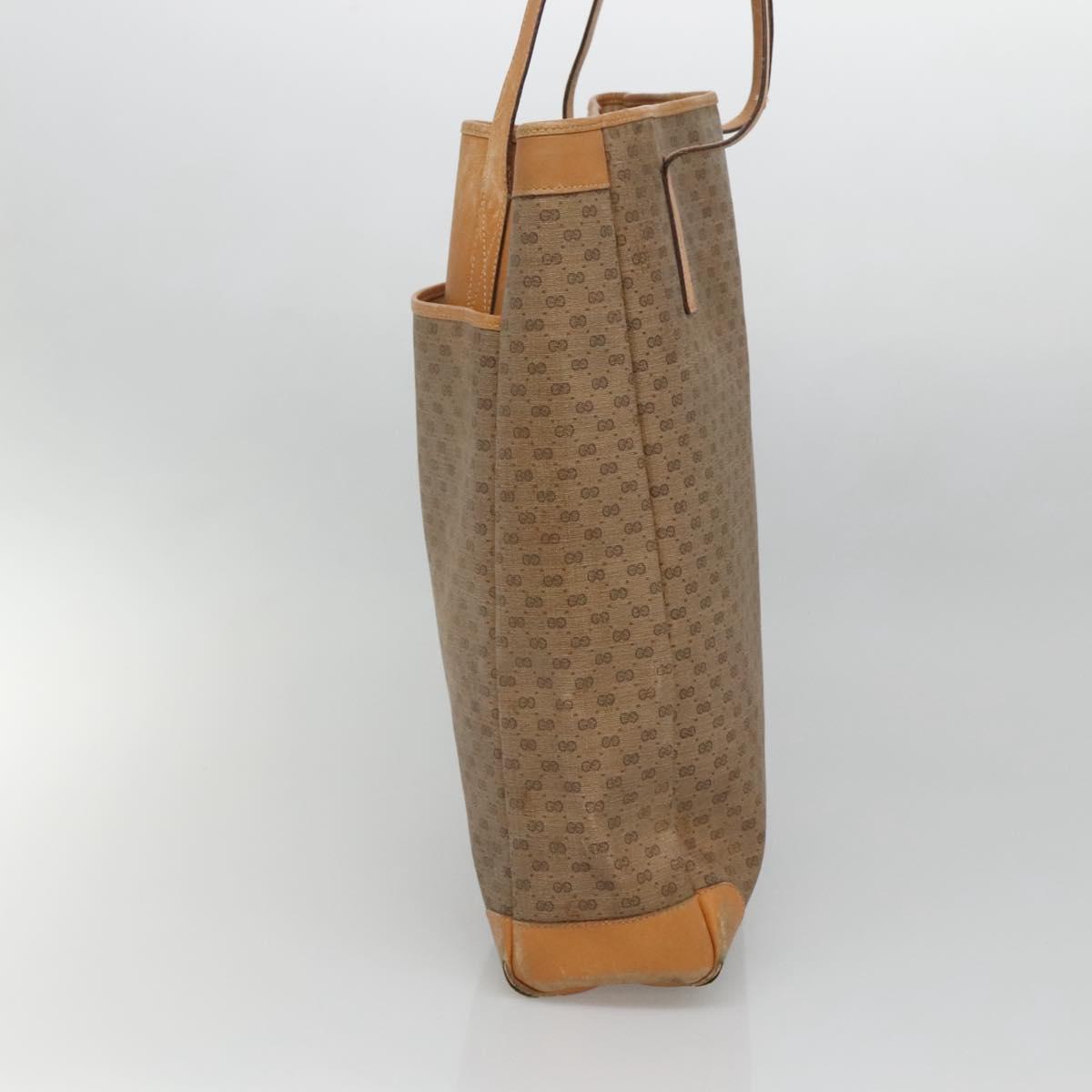 GUCCI Micro GG Canvas Tote Bag PVC Beige Gold 002 123 0135 Auth th6296