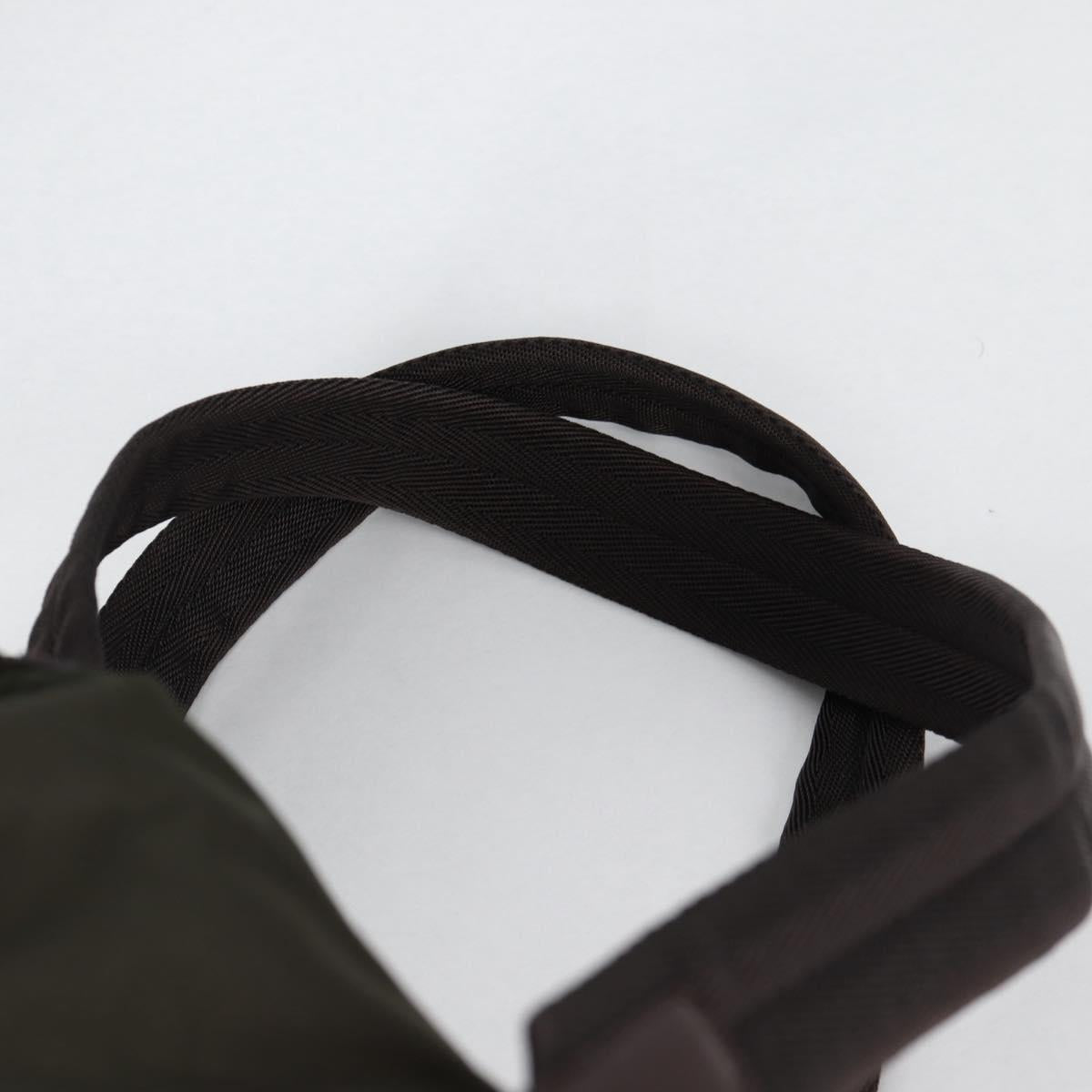 PRADA Backpack Nylon Khaki Silver Auth th6297