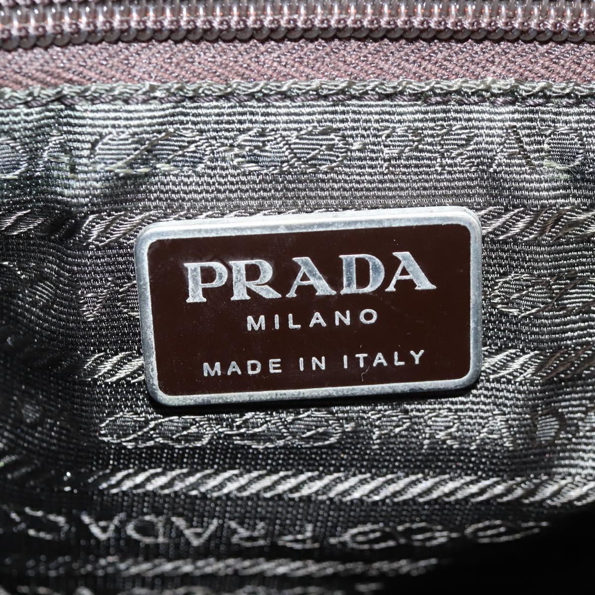 PRADA Backpack Nylon Khaki Silver Auth th6297