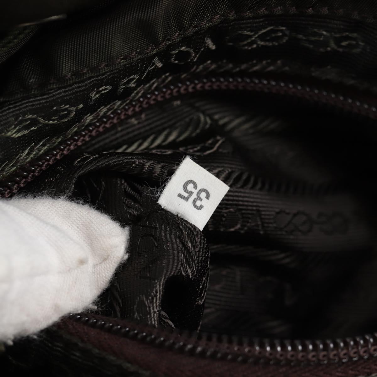 PRADA Backpack Nylon Khaki Silver Auth th6297