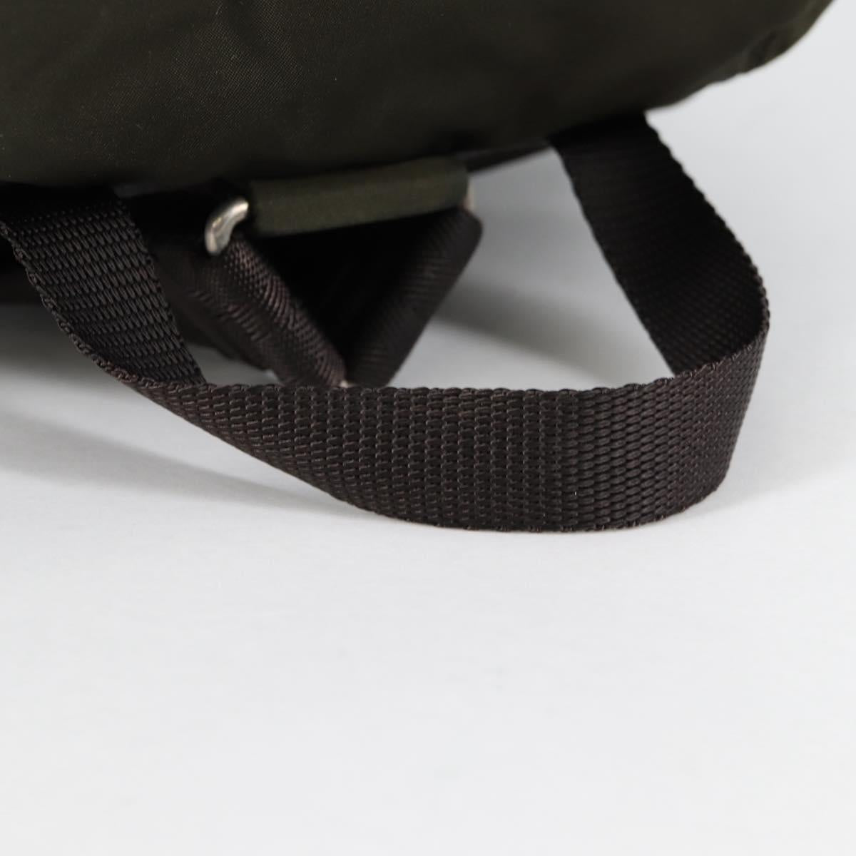 PRADA Backpack Nylon Khaki Silver Auth th6297