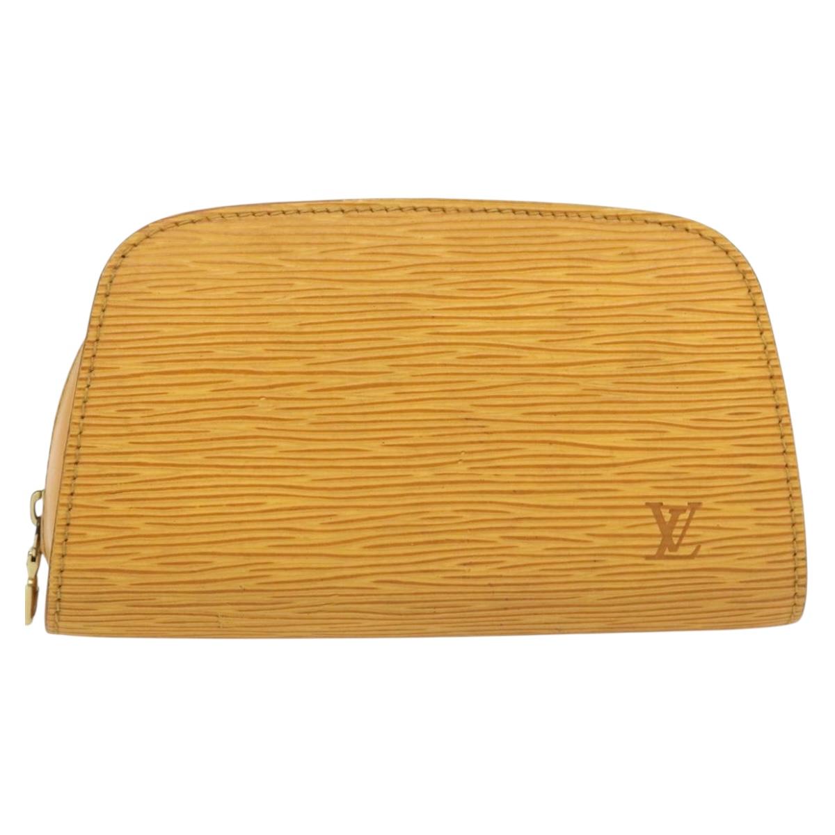 LOUIS VUITTON Epi Dauphine PM Pouch Yellow M48449 LV Auth th6299
