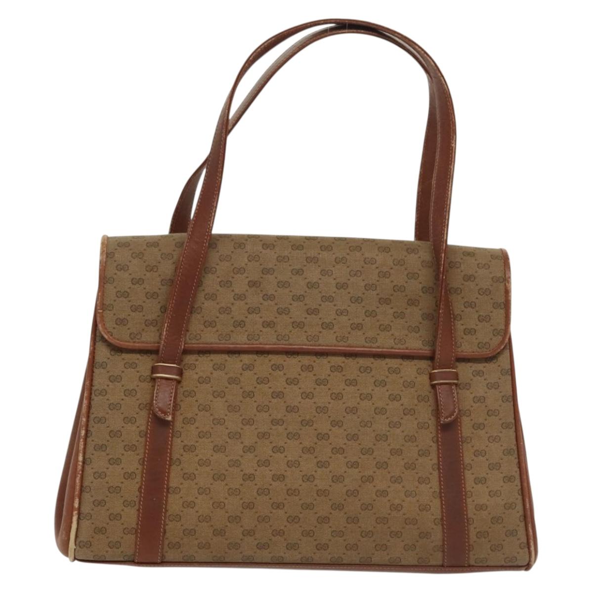 GUCCI Micro GG Supreme Hand Bag PVC Beige Gold 000 46 4857 Auth th6300