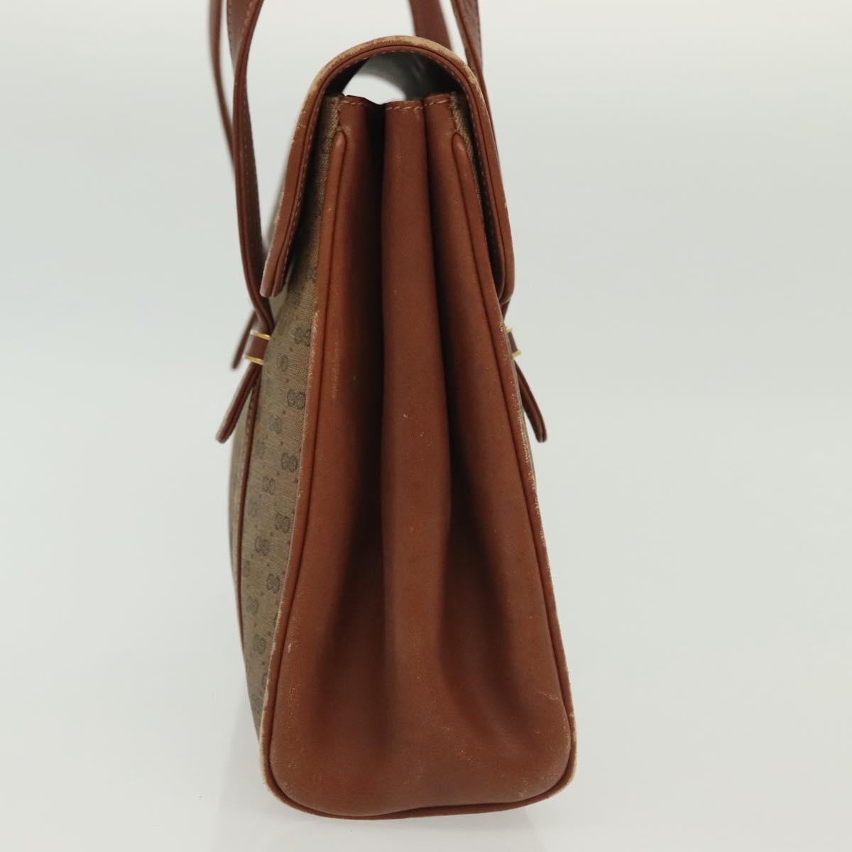 GUCCI Micro GG Supreme Hand Bag PVC Beige Gold 000 46 4857 Auth th6300
