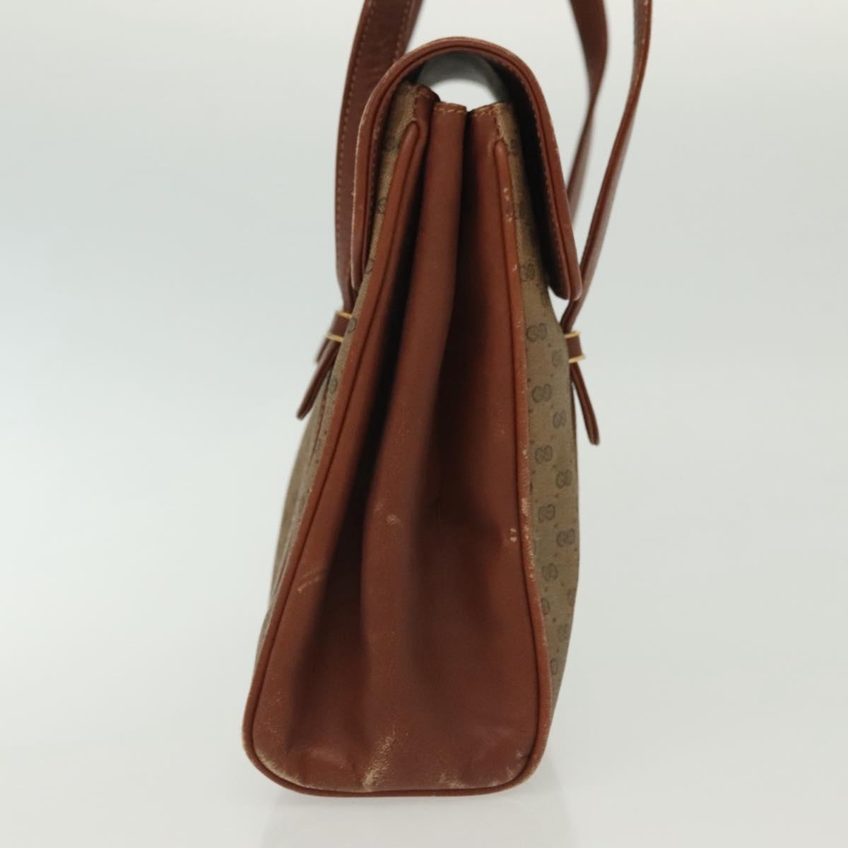 GUCCI Micro GG Supreme Hand Bag PVC Beige Gold 000 46 4857 Auth th6300