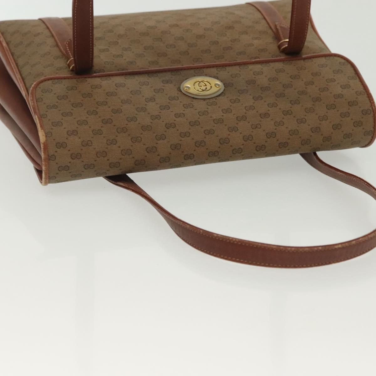 GUCCI Micro GG Supreme Hand Bag PVC Beige Gold 000 46 4857 Auth th6300
