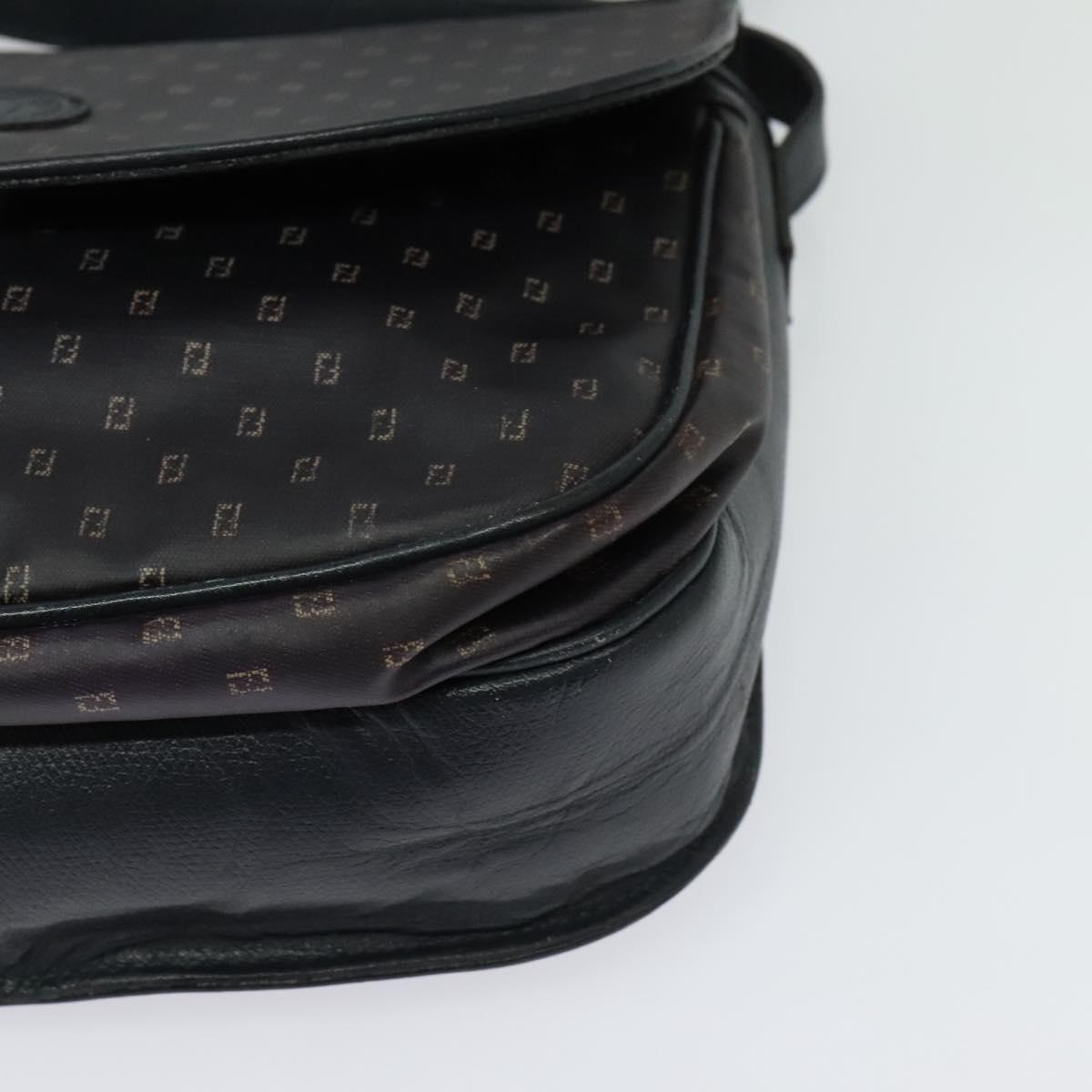 FENDI Shoulder Bag PVC Black Auth th6302