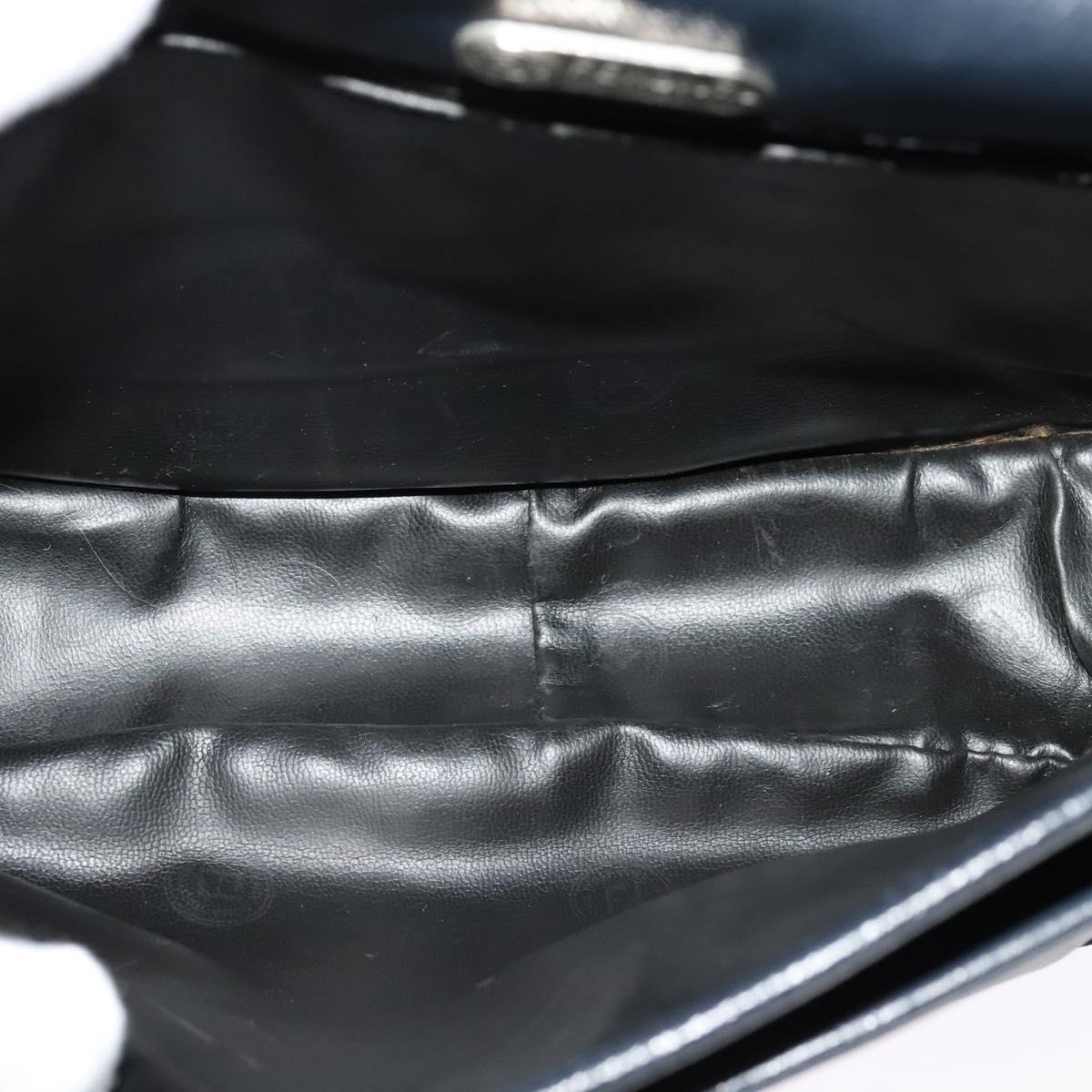 FENDI Shoulder Bag PVC Black Auth th6302