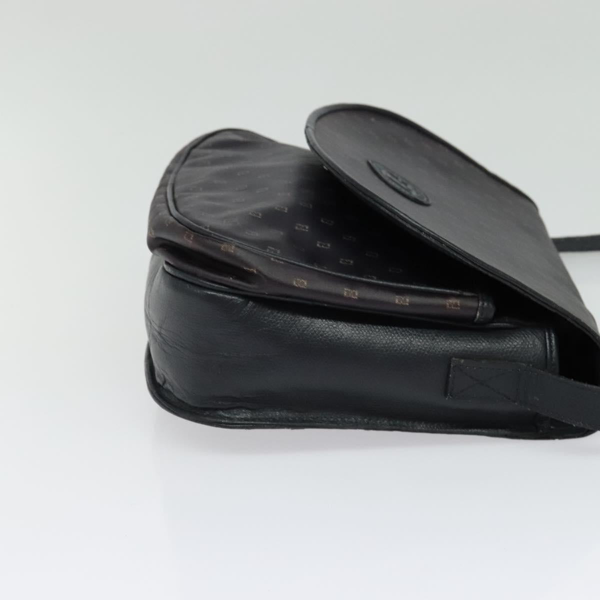 FENDI Shoulder Bag PVC Black Auth th6302