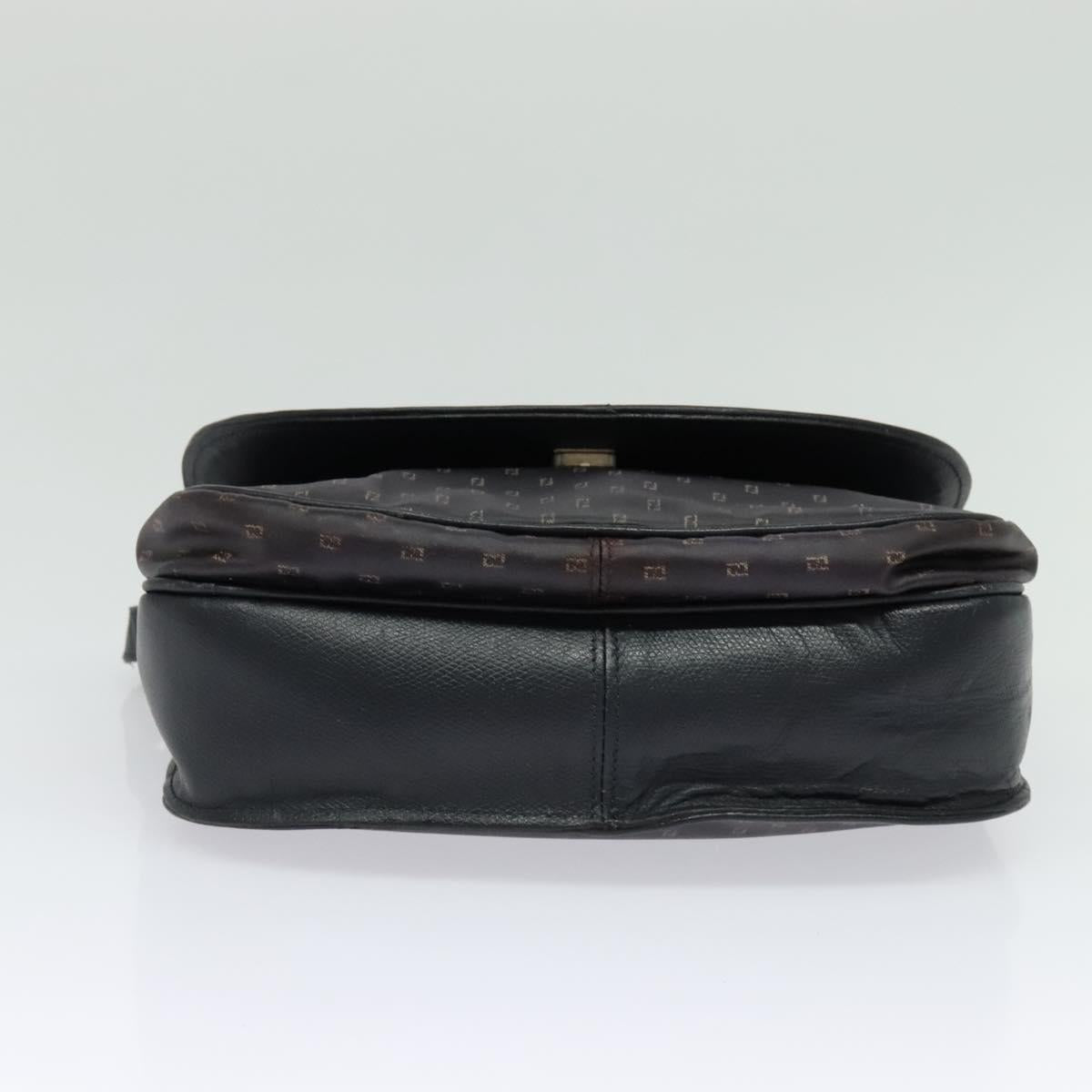 FENDI Shoulder Bag PVC Black Auth th6302