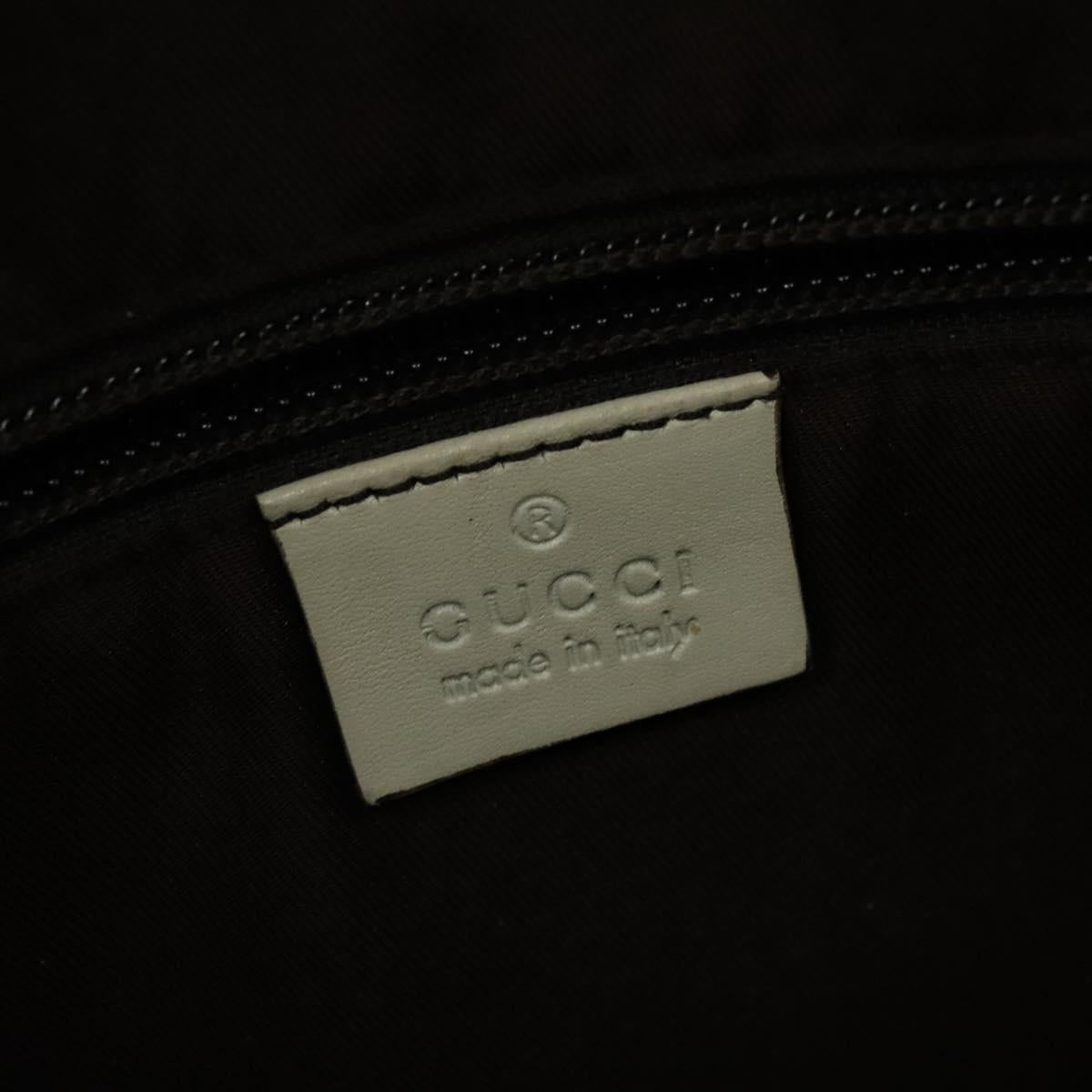 GUCCI GG Canvas Shoulder Bag Beige Silver 145857 Auth th6308