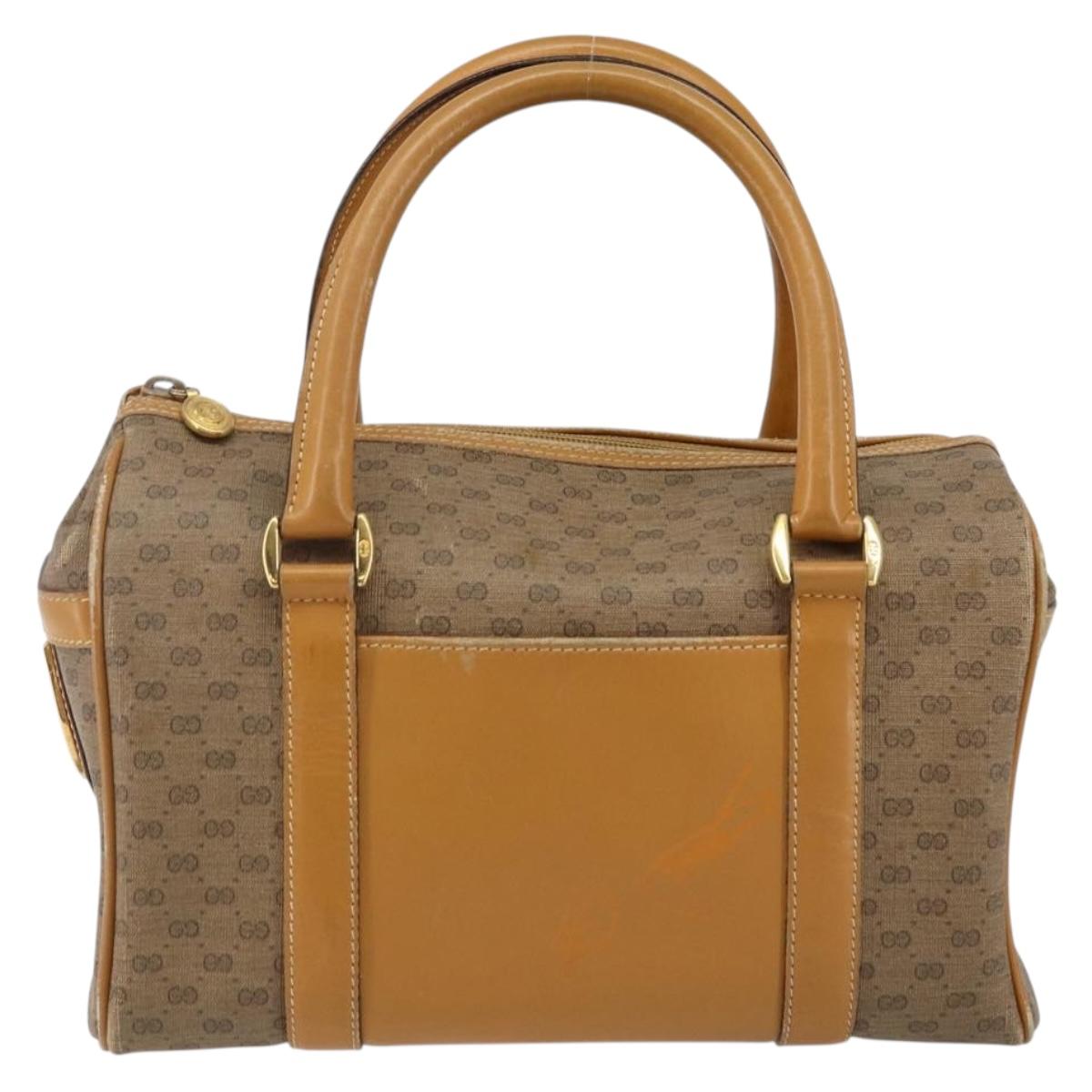 GUCCI Micro GG Supreme Hand Bag PVC Beige Gold 000 39 0158 Auth th6321