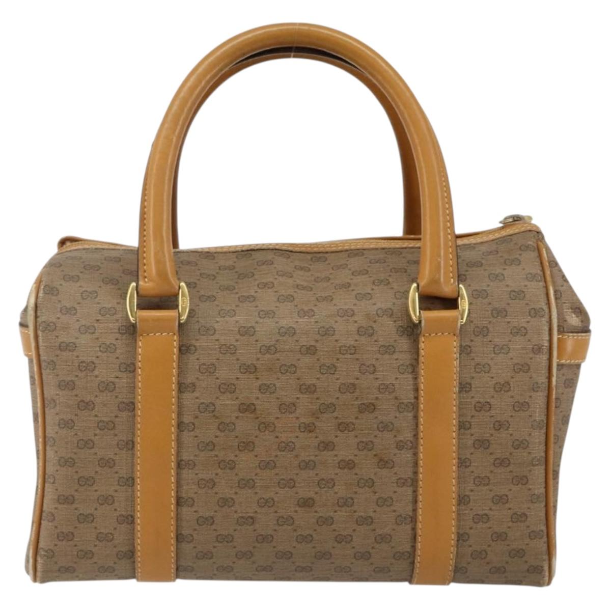 GUCCI Micro GG Supreme Hand Bag PVC Beige Gold 000 39 0158 Auth th6321