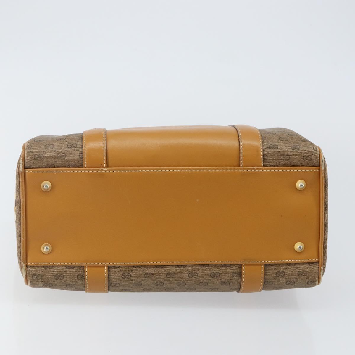 GUCCI Micro GG Supreme Hand Bag PVC Beige Gold 000 39 0158 Auth th6321