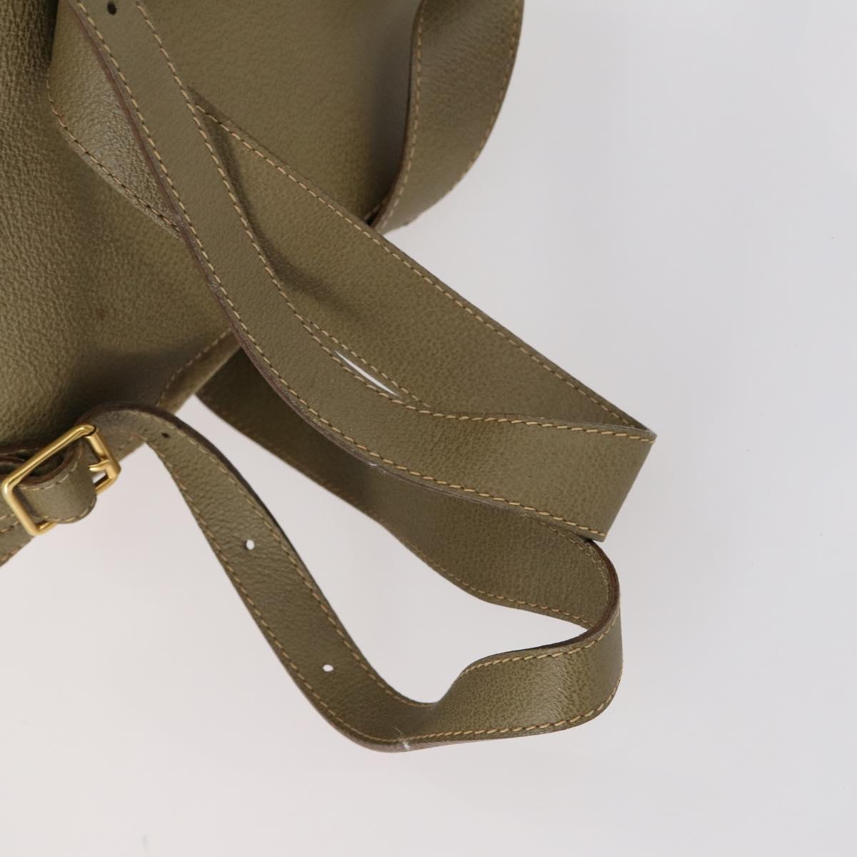 GUCCI Bamboo Backpack Suede Khaki Gold 003 2058 0016 Auth th6322