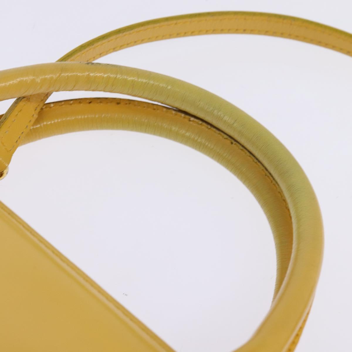 Gianni Versace Hand Bag Leather 2way Yellow Gold Auth th6323