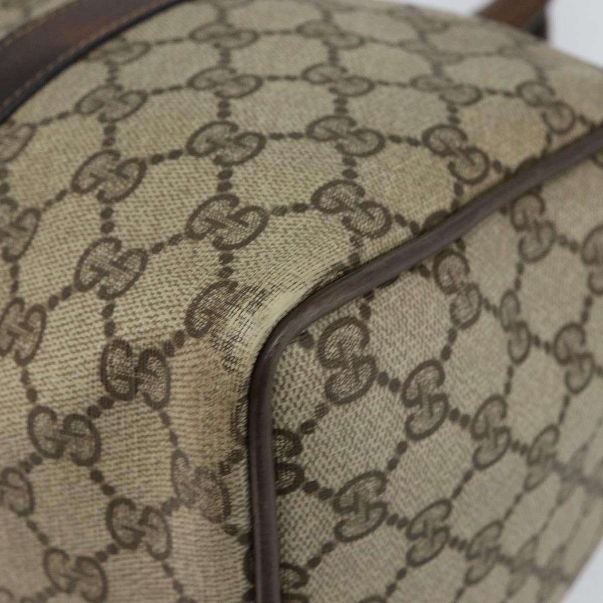 GUCCI GG Supreme Web Sherry Line Boston Bag PVC Beige 012 3842 58 Auth th6329