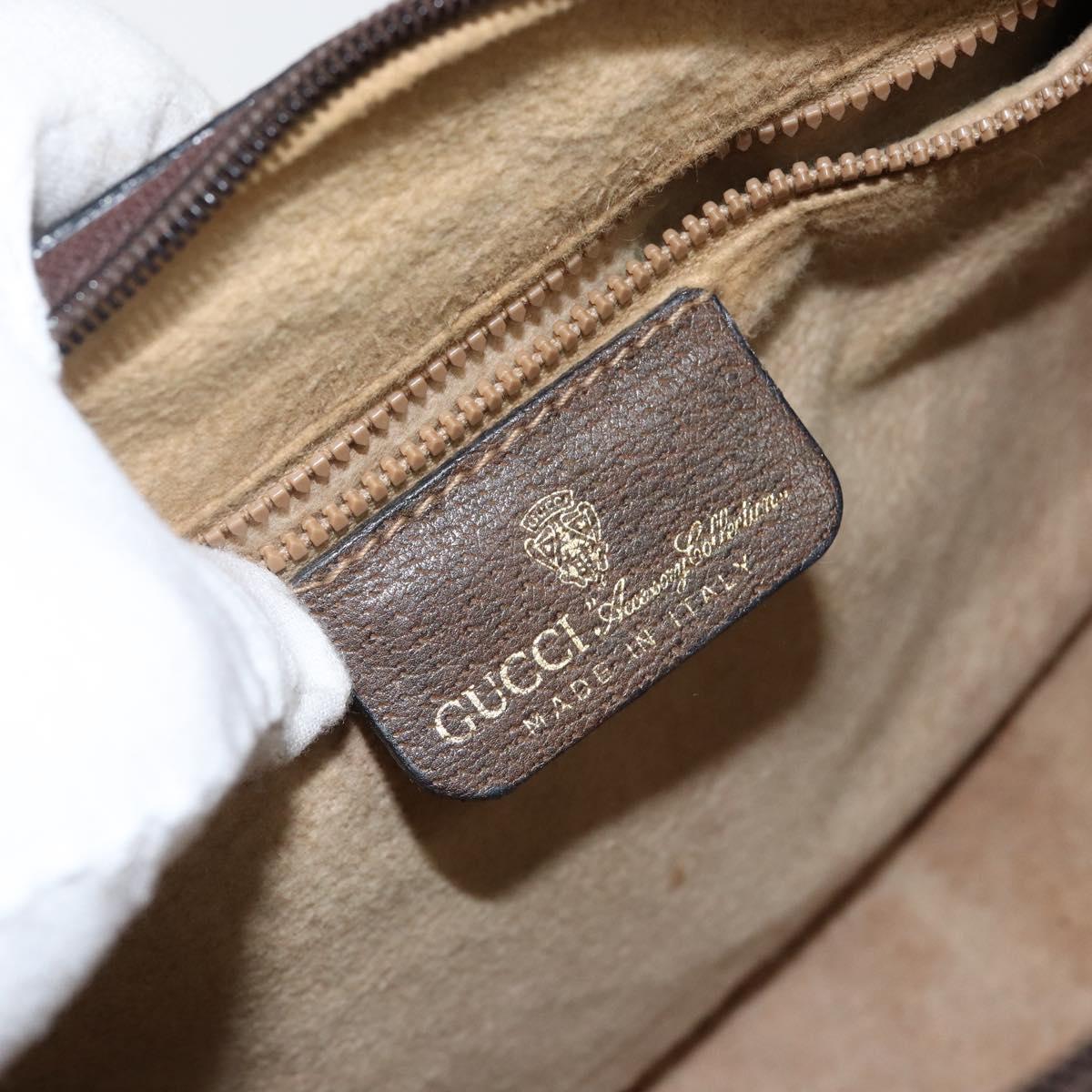 GUCCI GG Supreme Web Sherry Line Boston Bag PVC Beige 012 3842 58 Auth th6329
