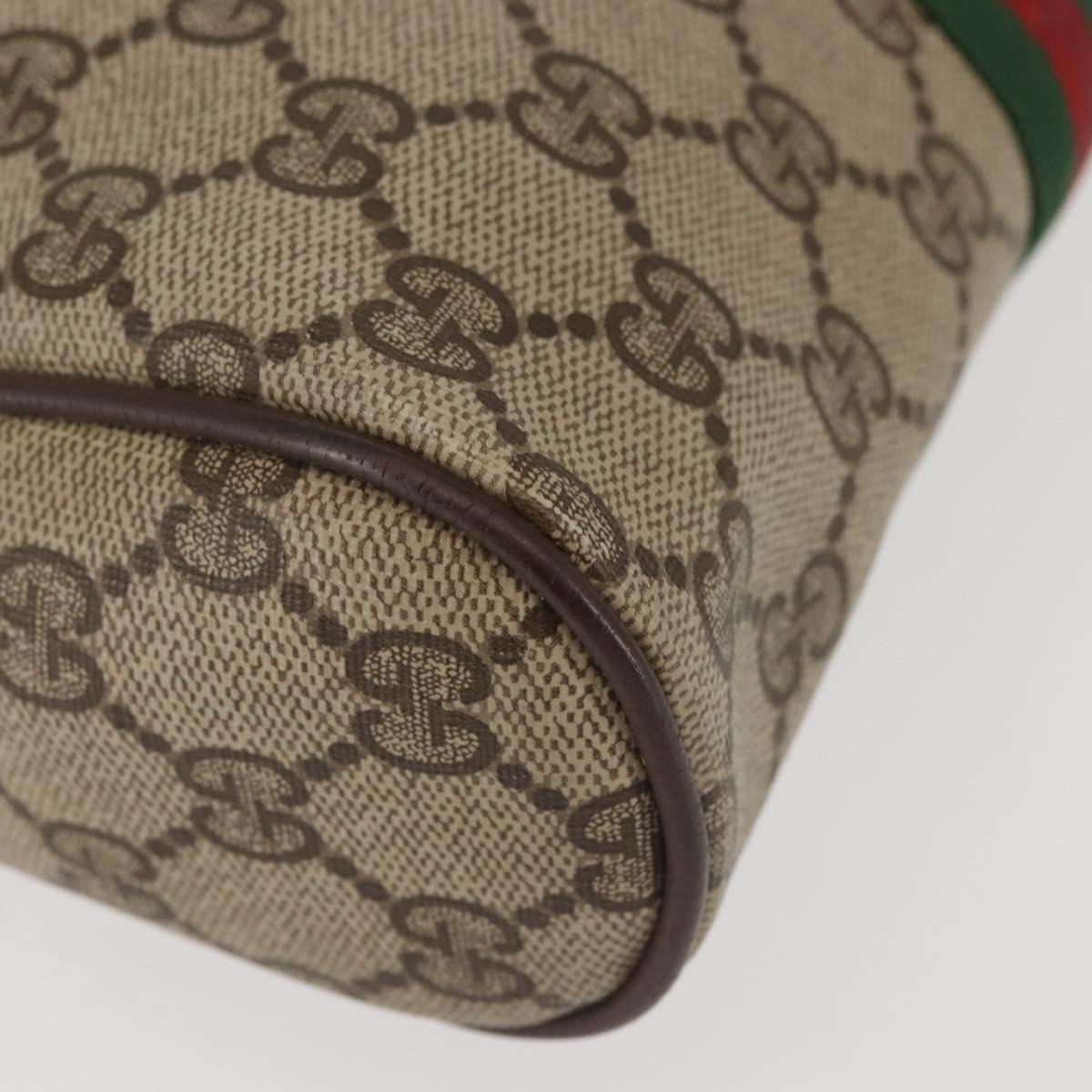 GUCCI GG Supreme Web Sherry Line Clutch Bag PVC Beige 156 01 012 Auth th6330