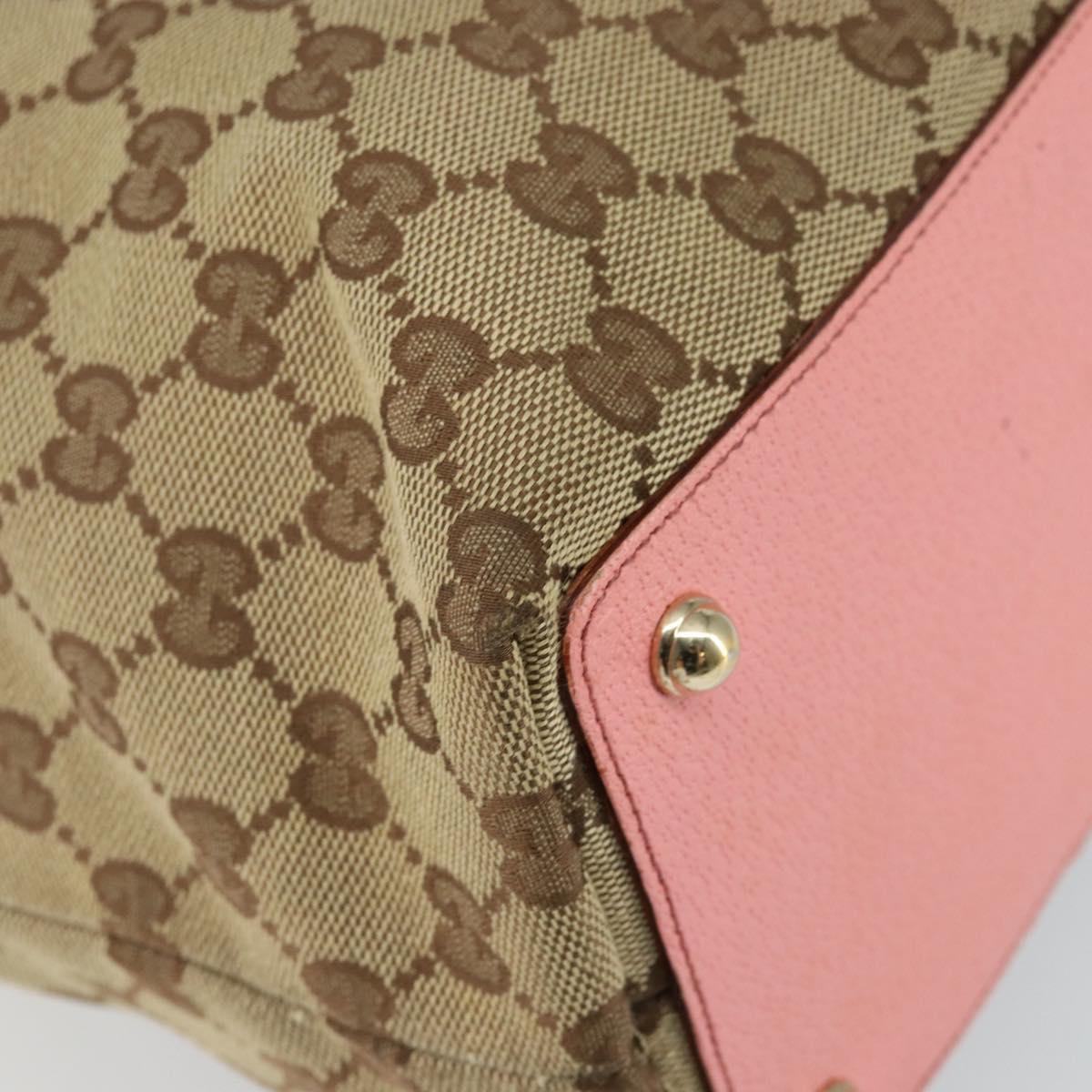 GUCCI GG Canvas Tote Bag Beige Gold 120836 Auth th6332