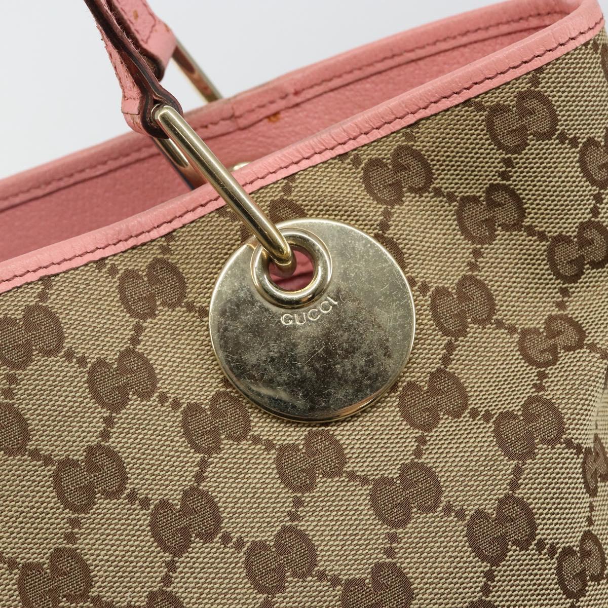 GUCCI GG Canvas Tote Bag Beige Gold 120836 Auth th6332