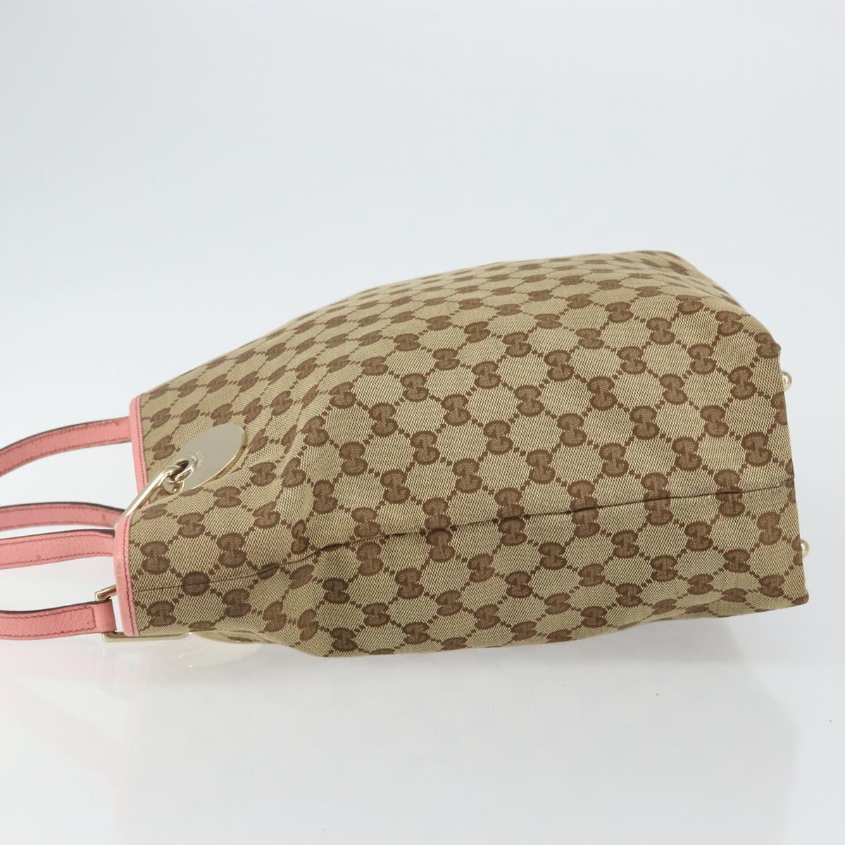 GUCCI GG Canvas Tote Bag Beige Gold 120836 Auth th6332