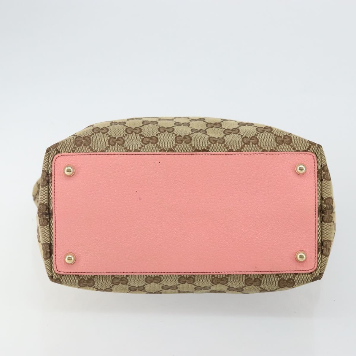 GUCCI GG Canvas Tote Bag Beige Gold 120836 Auth th6332