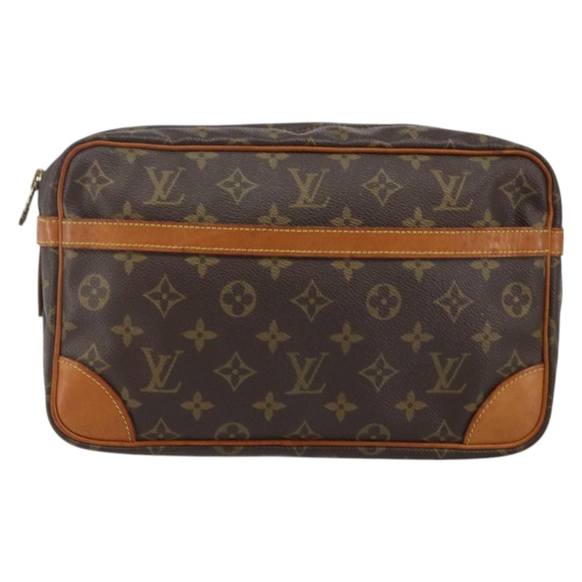 LOUIS VUITTON Monogram Compiegne 28 Clutch Bag M51845 LV Auth th6336
