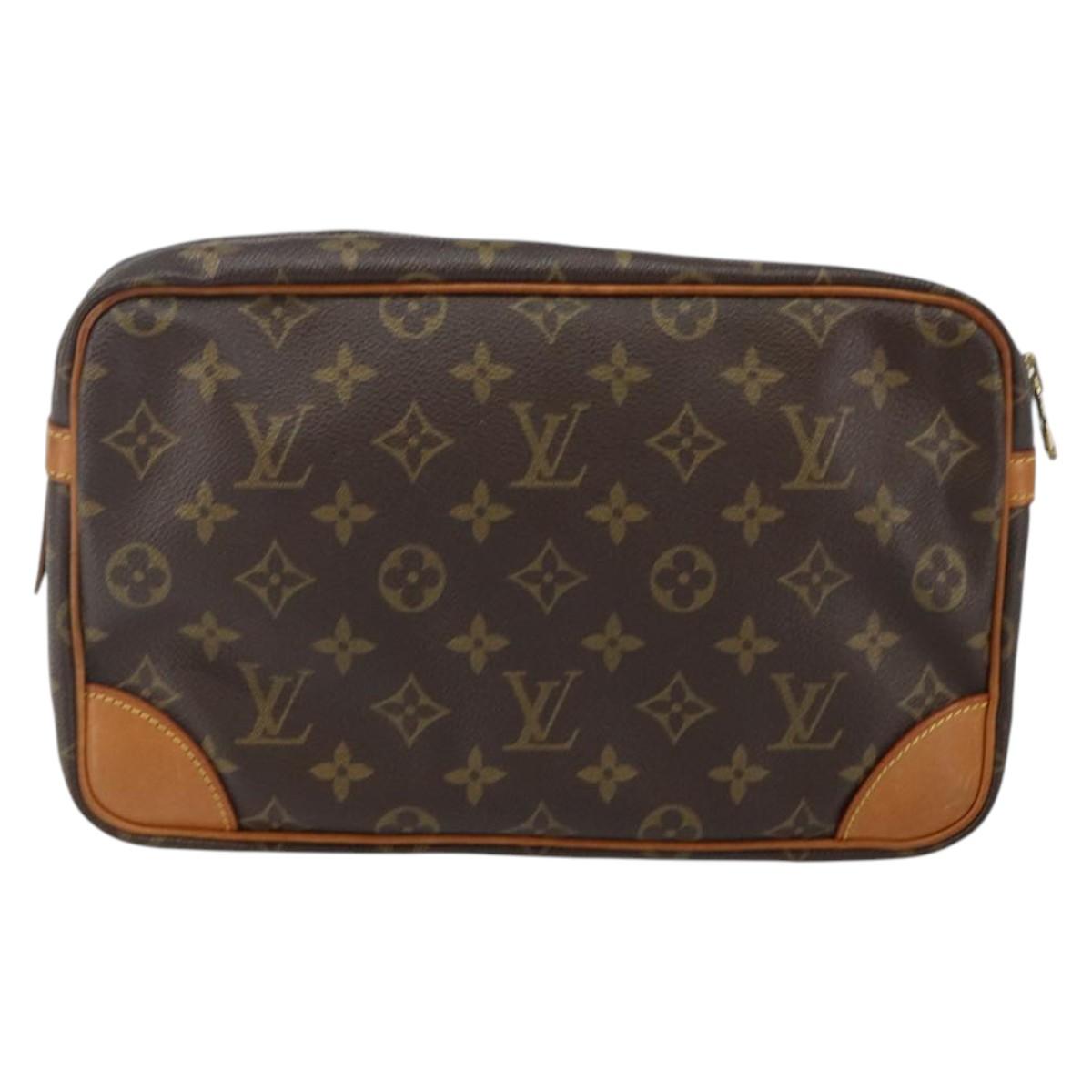 LOUIS VUITTON Monogram Compiegne 28 Clutch Bag M51845 LV Auth th6336