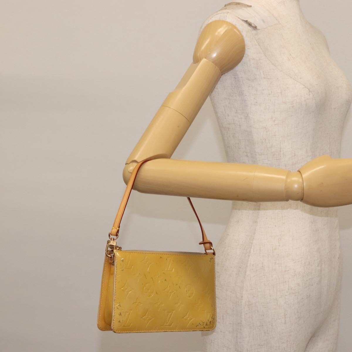 LOUIS VUITTON Monogram Vernis Lexington Pouch Beige M91010 LV Auth th6345