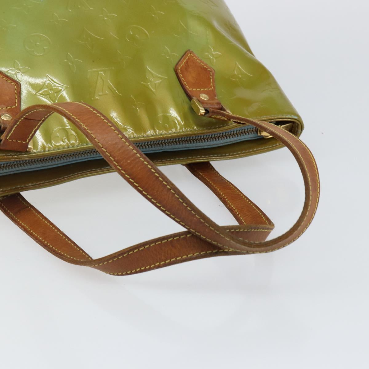 LOUIS VUITTON Monogram Vernis Houston Hand Bag Baby Blue M91005 LV Auth th6346